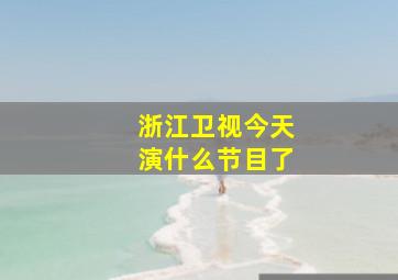 浙江卫视今天演什么节目了