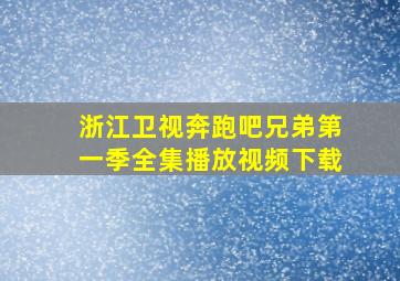 浙江卫视奔跑吧兄弟第一季全集播放视频下载