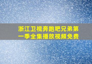 浙江卫视奔跑吧兄弟第一季全集播放视频免费