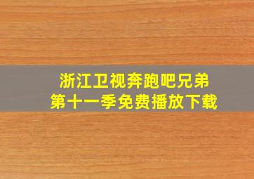 浙江卫视奔跑吧兄弟第十一季免费播放下载