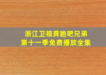 浙江卫视奔跑吧兄弟第十一季免费播放全集