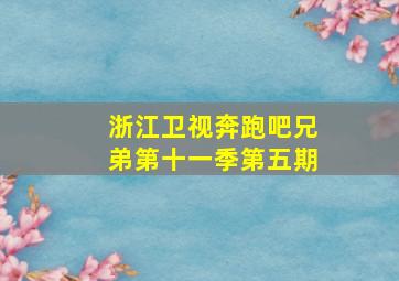 浙江卫视奔跑吧兄弟第十一季第五期