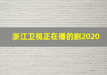 浙江卫视正在播的剧2020