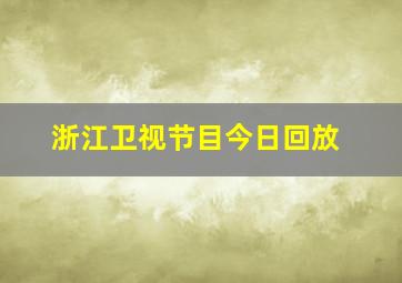 浙江卫视节目今日回放