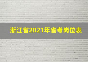 浙江省2021年省考岗位表