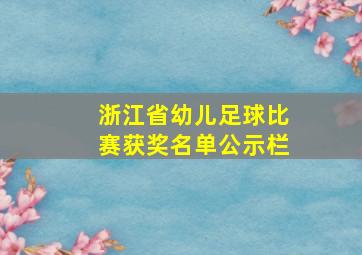 浙江省幼儿足球比赛获奖名单公示栏