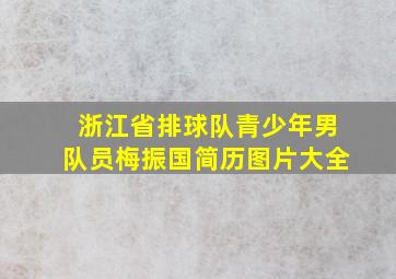 浙江省排球队青少年男队员梅振国简历图片大全