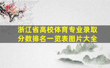 浙江省高校体育专业录取分数排名一览表图片大全