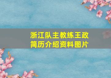 浙江队主教练王政简历介绍资料图片