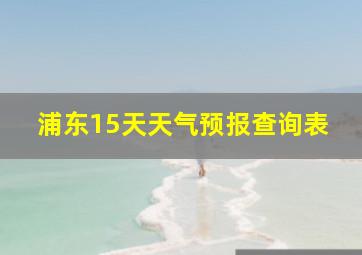 浦东15天天气预报查询表