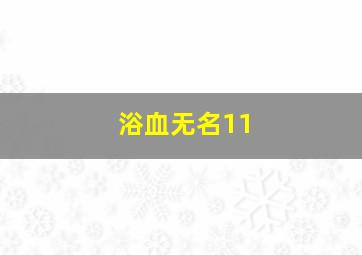 浴血无名11