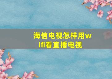 海信电视怎样用wifi看直播电视