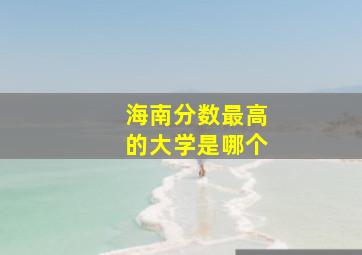 海南分数最高的大学是哪个