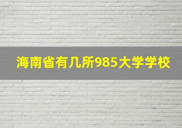 海南省有几所985大学学校