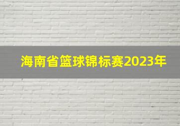 海南省篮球锦标赛2023年