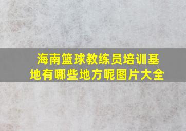 海南篮球教练员培训基地有哪些地方呢图片大全