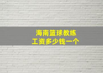 海南篮球教练工资多少钱一个