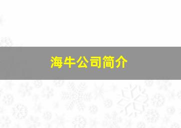 海牛公司简介