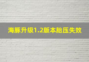 海豚升级1.2版本胎压失效