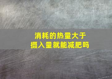 消耗的热量大于摄入量就能减肥吗