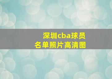 深圳cba球员名单照片高清图