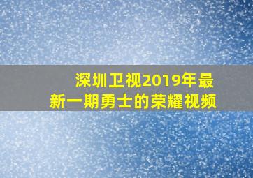 深圳卫视2019年最新一期勇士的荣耀视频