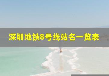 深圳地铁8号线站名一览表