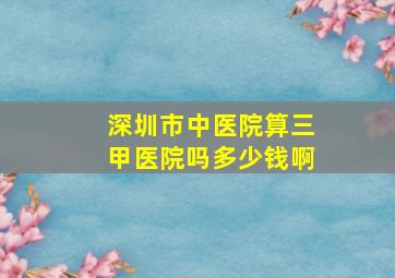 深圳市中医院算三甲医院吗多少钱啊