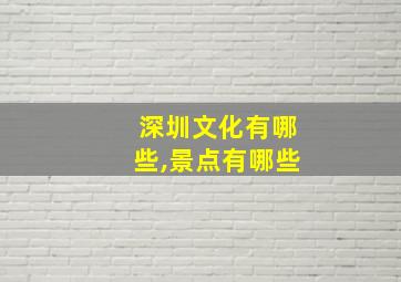 深圳文化有哪些,景点有哪些