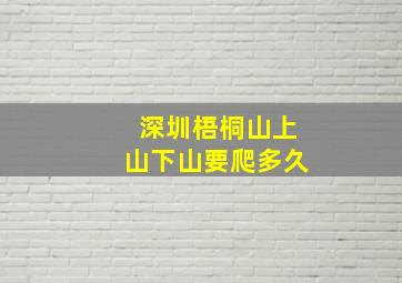 深圳梧桐山上山下山要爬多久