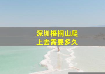 深圳梧桐山爬上去需要多久