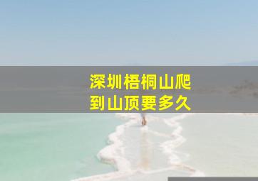 深圳梧桐山爬到山顶要多久