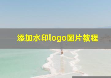 添加水印logo图片教程