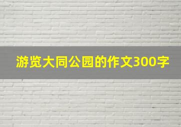 游览大同公园的作文300字