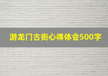 游龙门古街心得体会500字