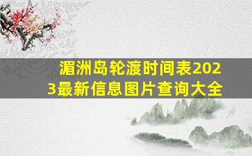 湄洲岛轮渡时间表2023最新信息图片查询大全