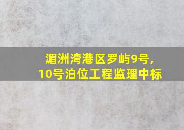 湄洲湾港区罗屿9号,10号泊位工程监理中标