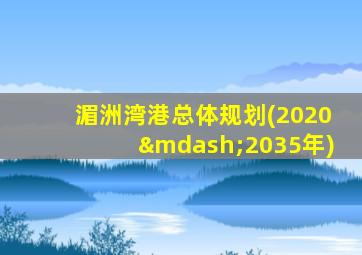 湄洲湾港总体规划(2020—2035年)