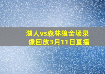 湖人vs森林狼全场录像回放3月11日直播