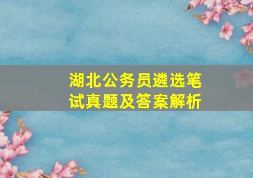 湖北公务员遴选笔试真题及答案解析