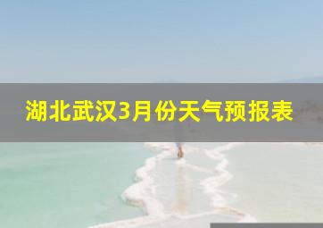 湖北武汉3月份天气预报表