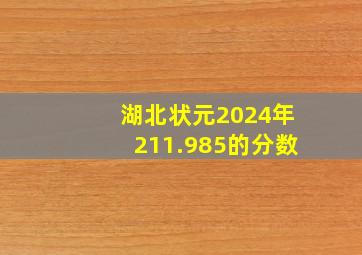 湖北状元2024年211.985的分数