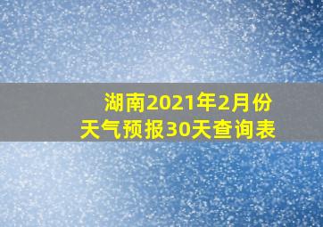 湖南2021年2月份天气预报30天查询表