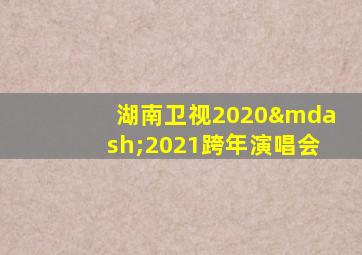 湖南卫视2020—2021跨年演唱会