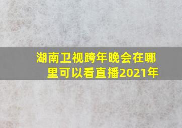 湖南卫视跨年晚会在哪里可以看直播2021年