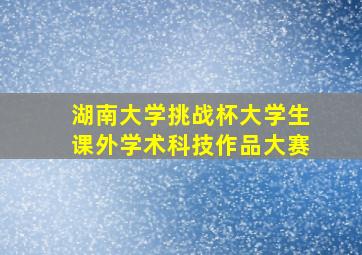 湖南大学挑战杯大学生课外学术科技作品大赛