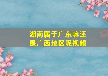 湖南属于广东嘛还是广西地区呢视频