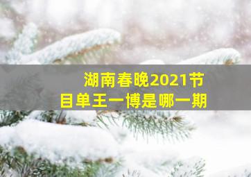 湖南春晚2021节目单王一博是哪一期