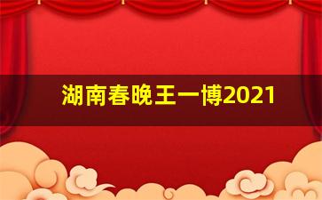 湖南春晚王一博2021