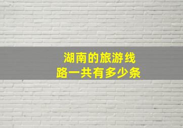 湖南的旅游线路一共有多少条